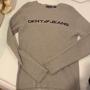 DKNY Ribbed Knit Sweater in Gray